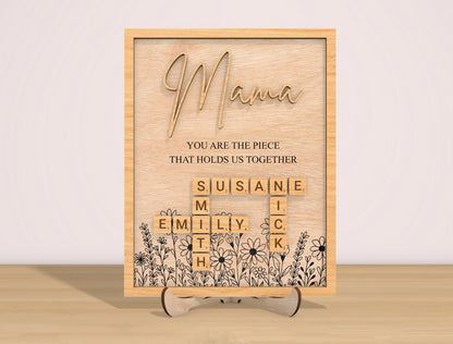 Personalized Mom Scrabble Sign SVG for xTool and Glowforge