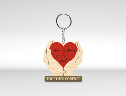 Personalized Couple Keychain SVG Custom Name Heart for xTool