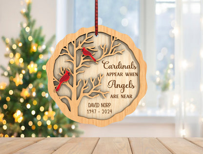 Cardinal Memorial Ornament SVG Tree Remembrance Decor Laser Cut File for Glowforge