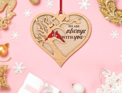 Cardinal Memorial Heart Ornament SVG Bundle Laser Cut File for Glowforge xTool LightBurn