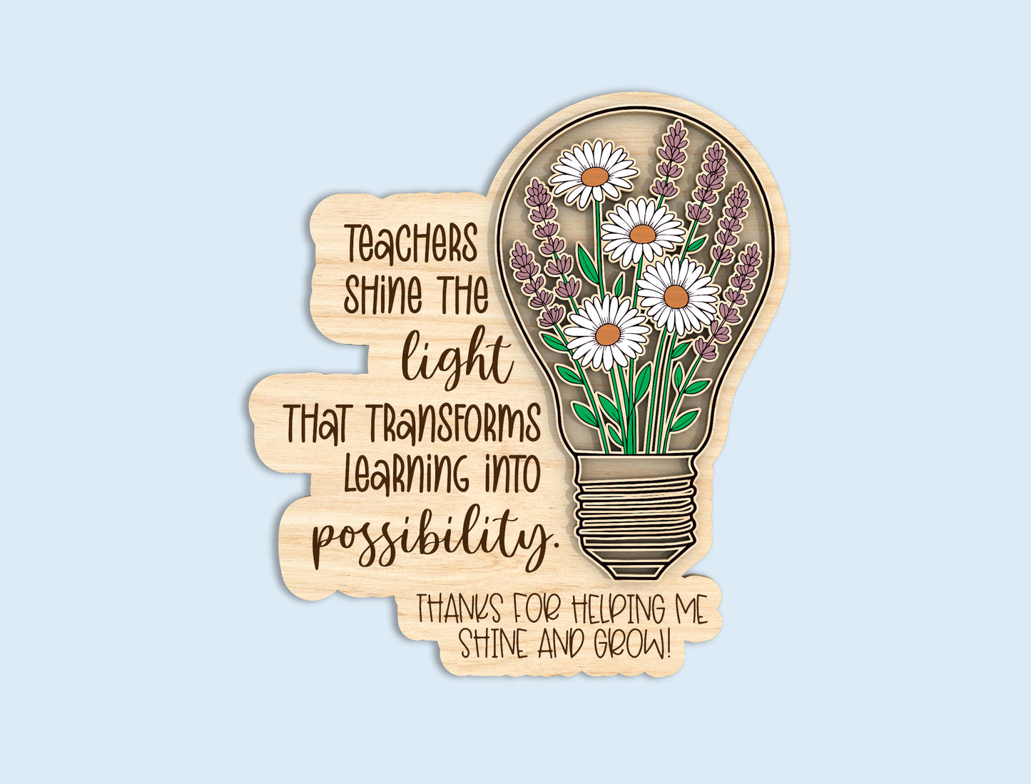 Teacher Quote Light Bulb SVG Bundle Laser Cut File for xTool and Glowforge