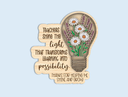 Teacher Quote Light Bulb SVG Bundle Laser Cut File for xTool and Glowforge