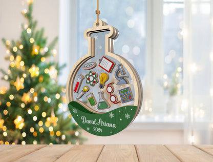 Personalized Chemistry Teacher Shaker Ornament SVG for Glowforge and xTool