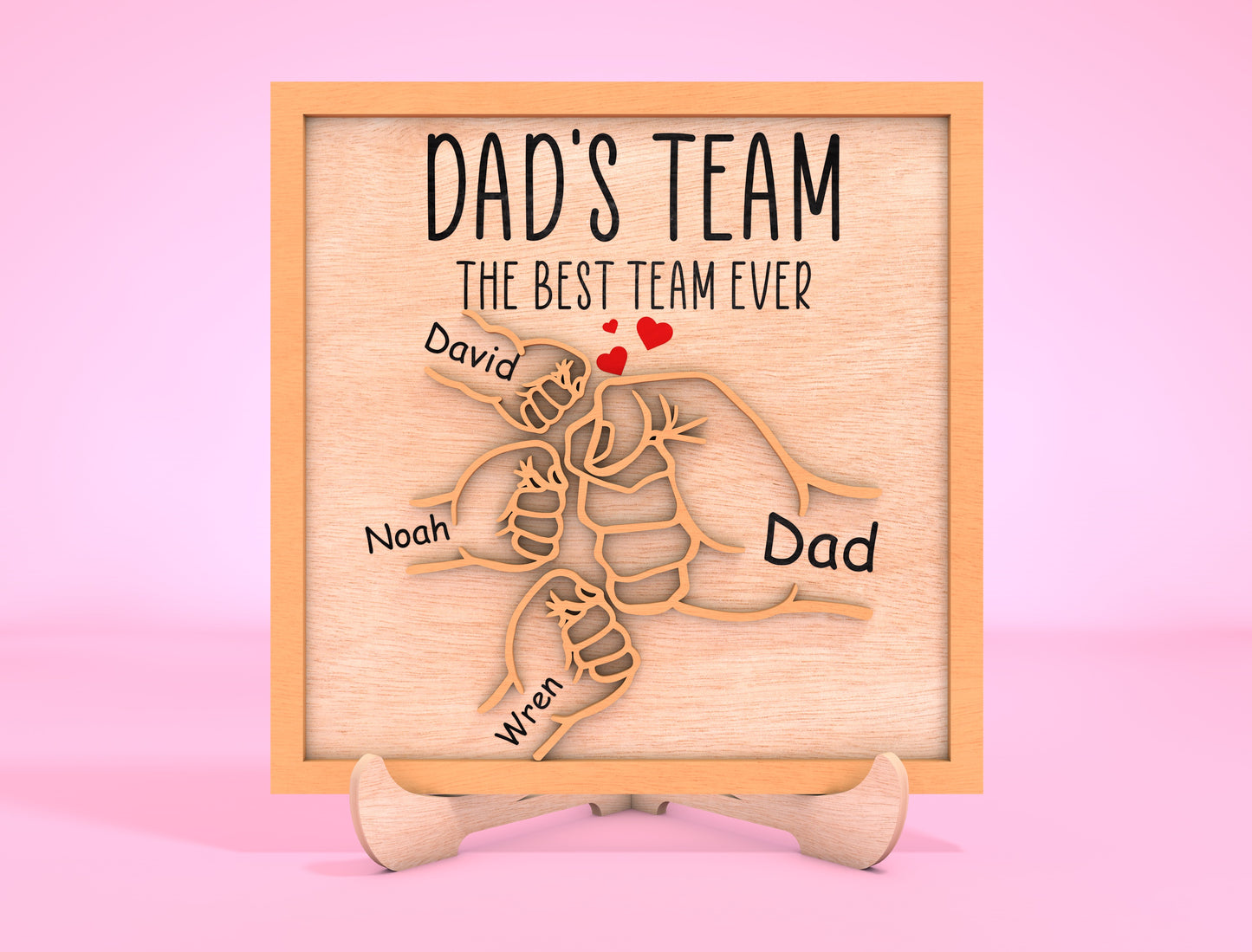 Personalized Dad Team Fist Bump SVG for Glowforge and xTool