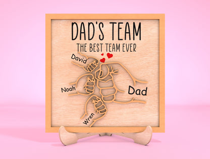 Personalized Dad Team Fist Bump SVG for Glowforge and xTool