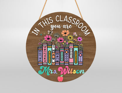 Personalized Book Classroom Door Sign Laser Cut File SVG for xTool and Glowforge