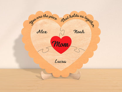 Personalized Mom Heart Sign SVG Bundle 6 Designs for xTool and LightBurn