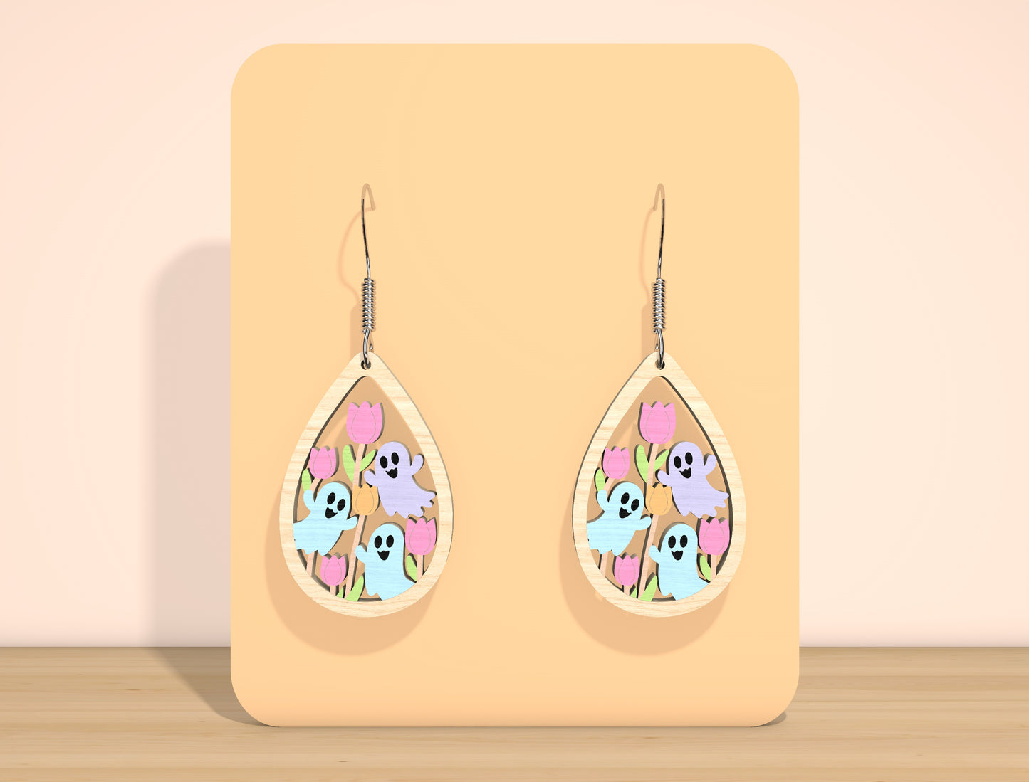 Ghost Floral Earrings SVG Bundle for Glowforge xTool LightBurn 7 Designs