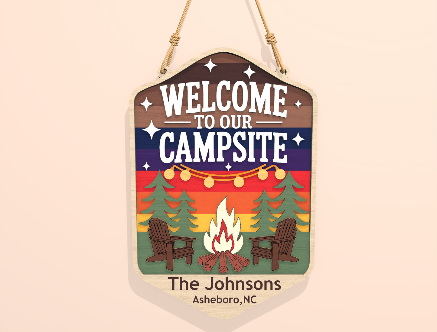 Camping Door Sign Bundle SVG Laser Cut File for xTool and Glowforge