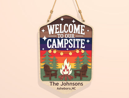 Camping Door Sign Bundle SVG Laser Cut File for xTool and Glowforge