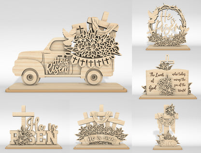 19 Easter Standing Decor Bundle SVG Laser Cut for Glowforge and xTool