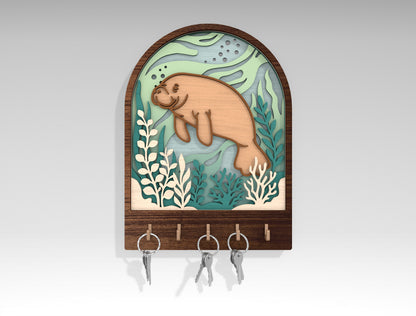 Coastal Key Holder SVG Bundle Laser Cut File for Glowforge Users