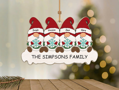 Personalized Gnome Family Christmas Tree Ornament SVG Bundle 4