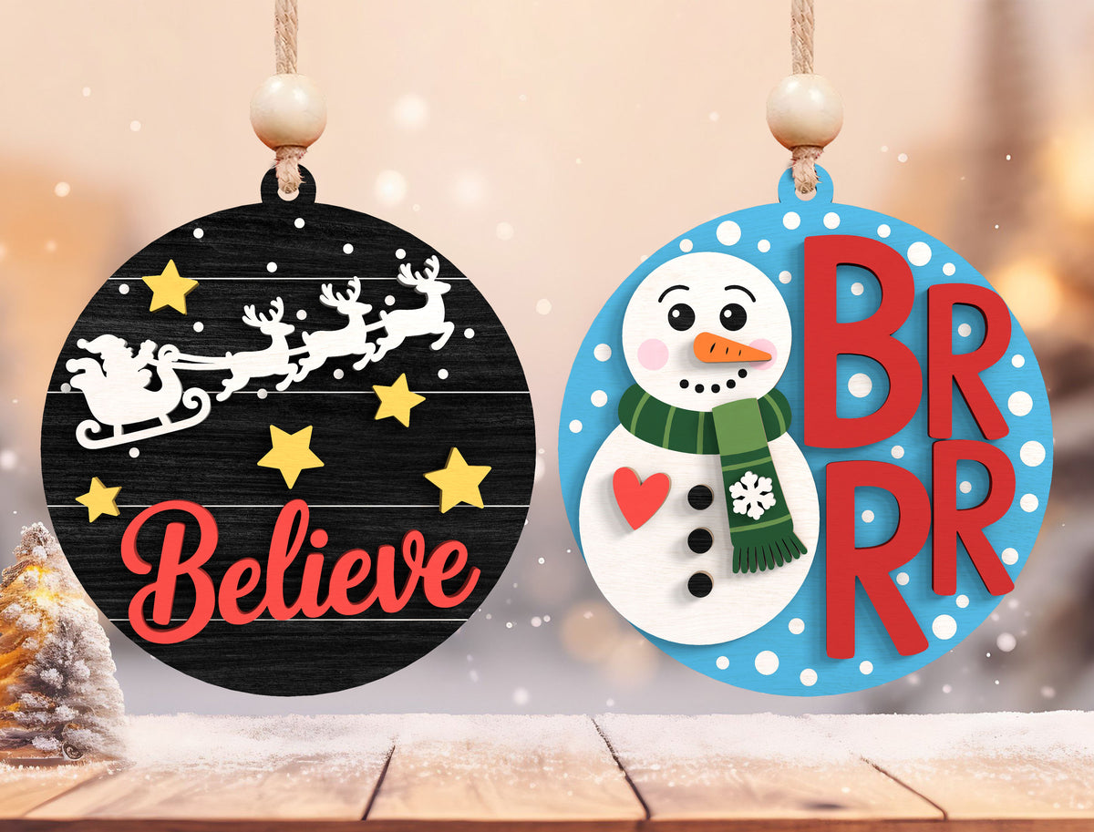 Christmas Sayings Ornament SVG Bundle 3