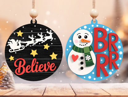 Christmas Sayings Ornament SVG Bundle 3