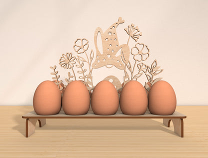 Easter Egg Holder Shelf Laser Cut File | Spring Tabletop Decor | Ready to Cut | Glowforge, xTool, LightBurn, etc.