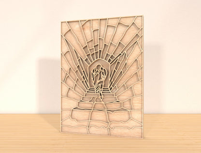 Multilayer Resurrection Path SVG 6 Layer Jesus Light for LightBurn