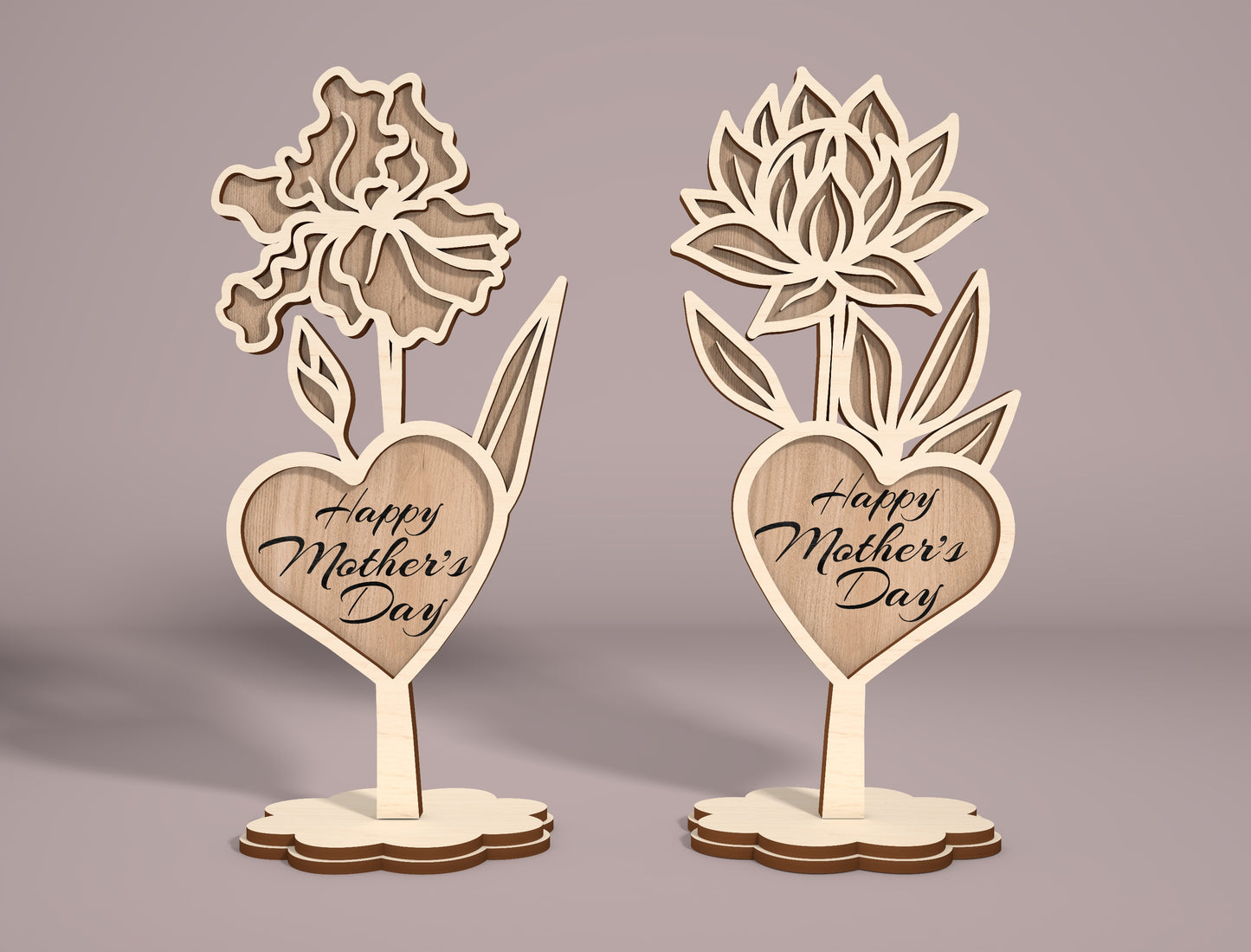 Mother's Day Flower Stand SVG Bundle 11 Designs for LightBurn and xTool