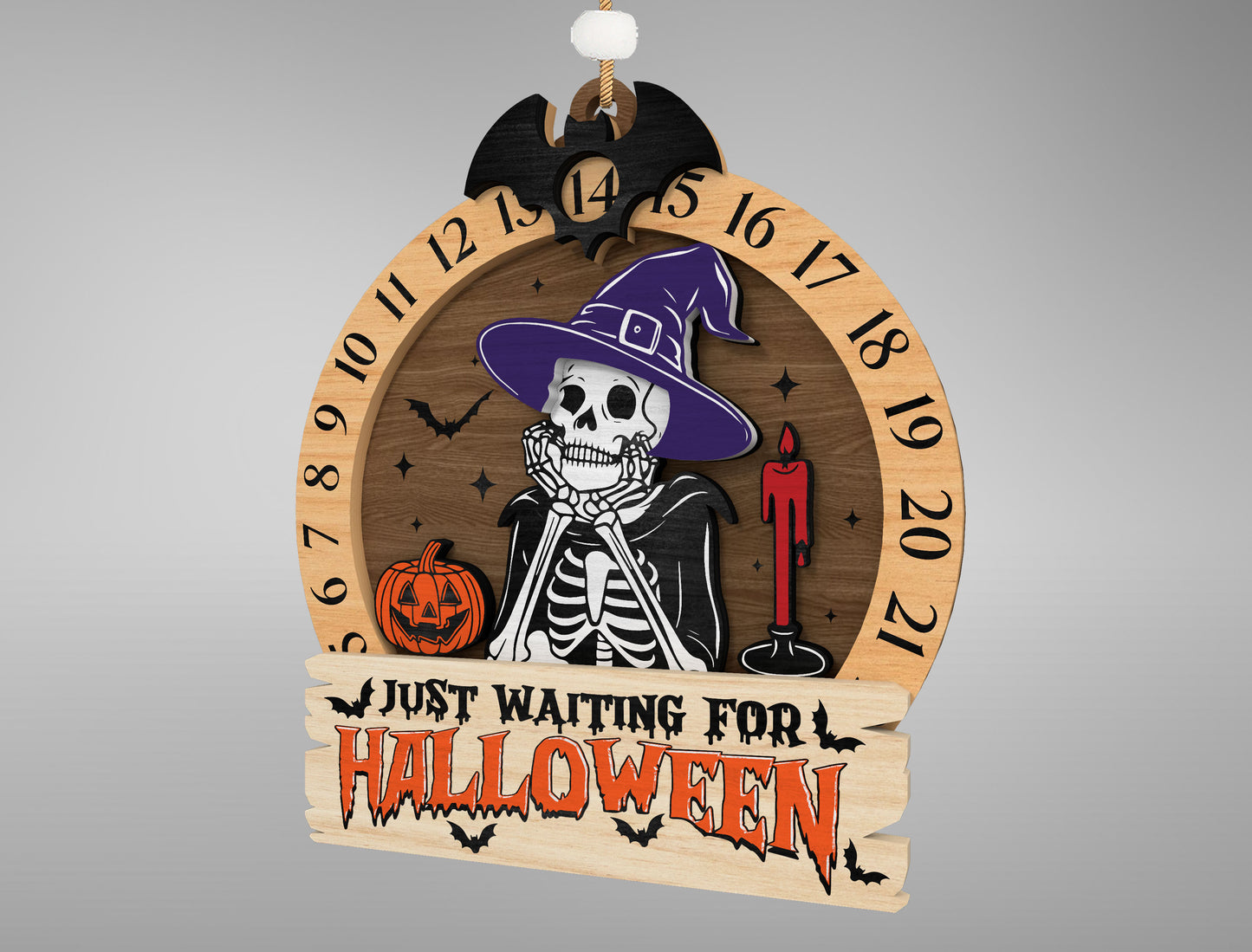 Halloween Skeleton Countdown Calendar SVG for xTool LightBurn Glowforge