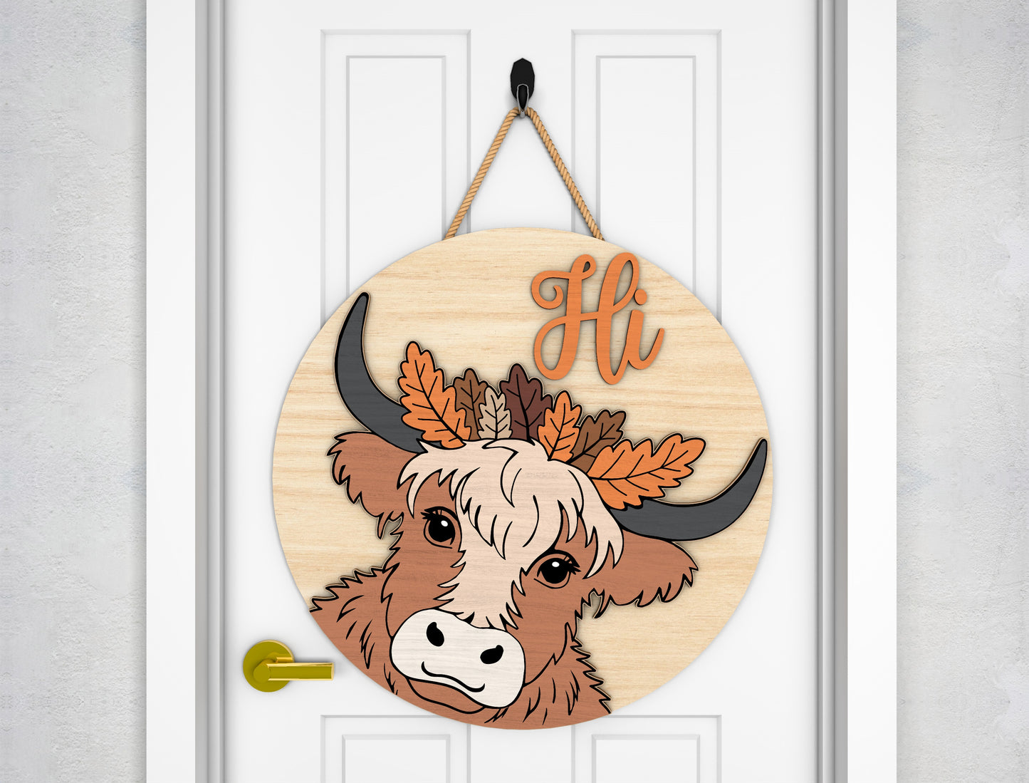 Autumn Fall Door Hanger SVG Bundle for Glowforge xTool LightBurn 6 Designs