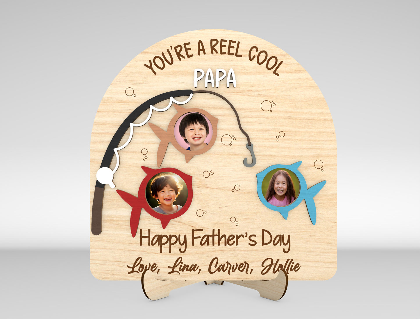 Father's Day Fishing Photo Frame SVG Laser Cut File for xTool and Glowforge