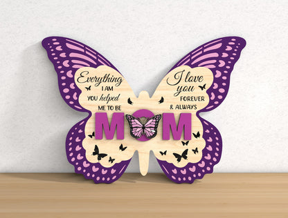 Butterfly Mom Sunflower Quote Sign SVG Bundle for LightBurn and xTool