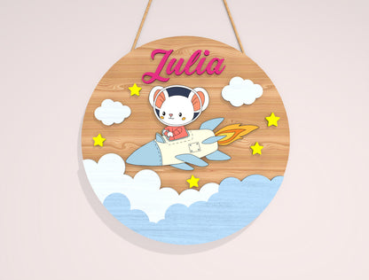 Personalized Space Animal Name Sign SVG Bundle for Glowforge and xTool