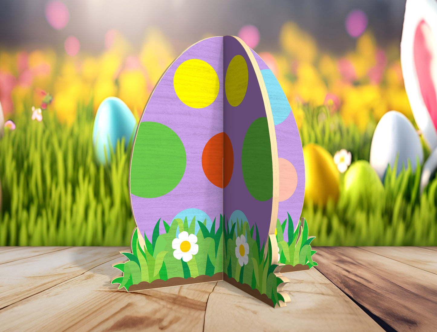 Easter Egg Stand SVG Freestanding Egg Ornament Spring for LightBurn