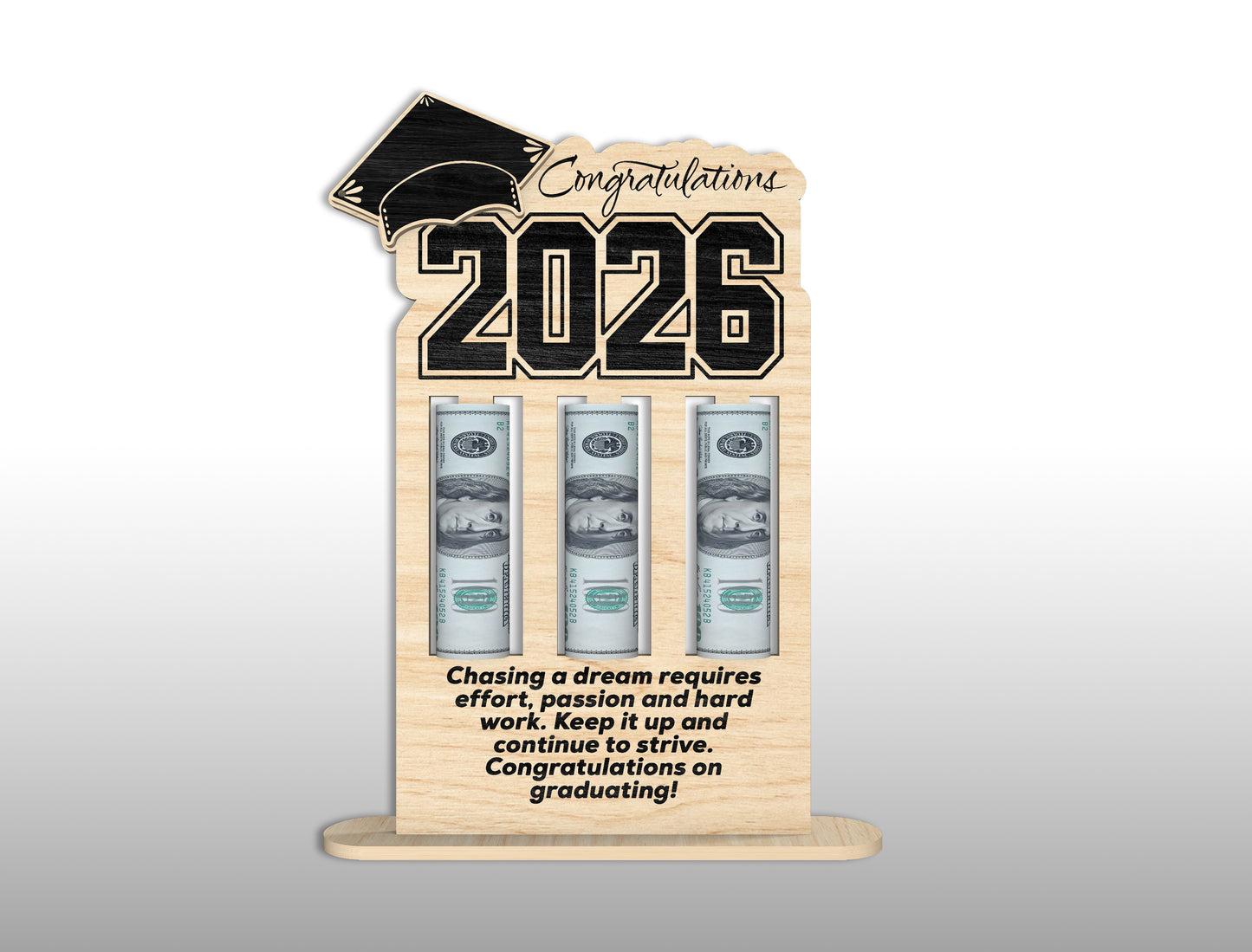 Graduation Money Holder Stand SVG Bundle | Wooden Cash Display Laser Cut File | Glowforge xTool LightBurn Ready