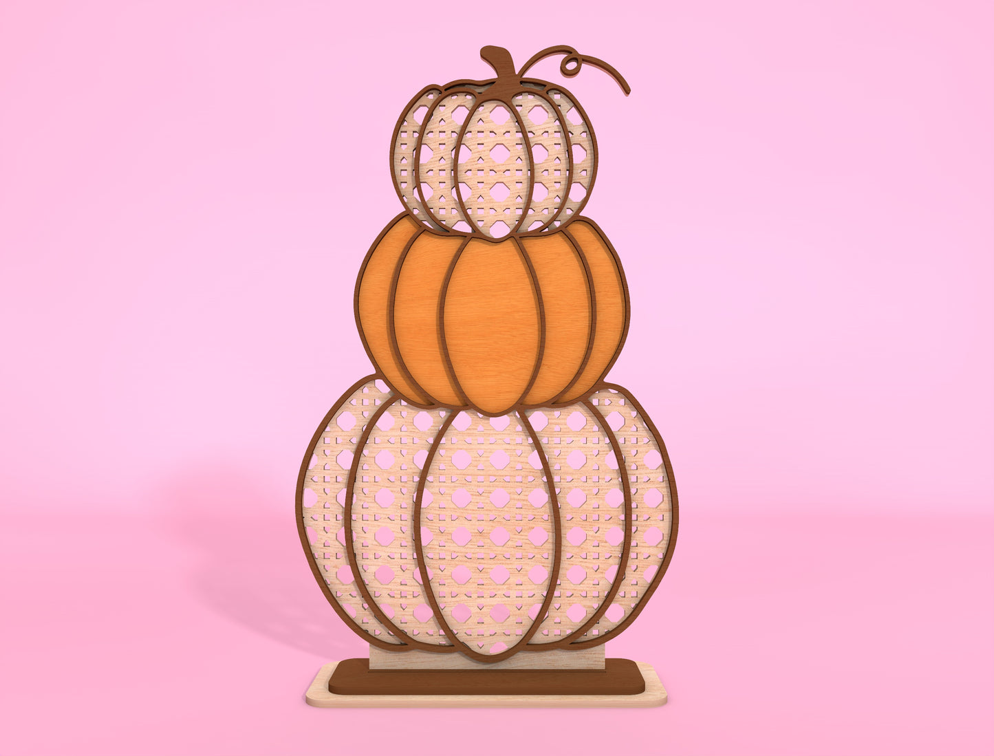 Stacked Pumpkin FALL Lattice SVG Set for Glowforge xTool LightBurn 2 Designs