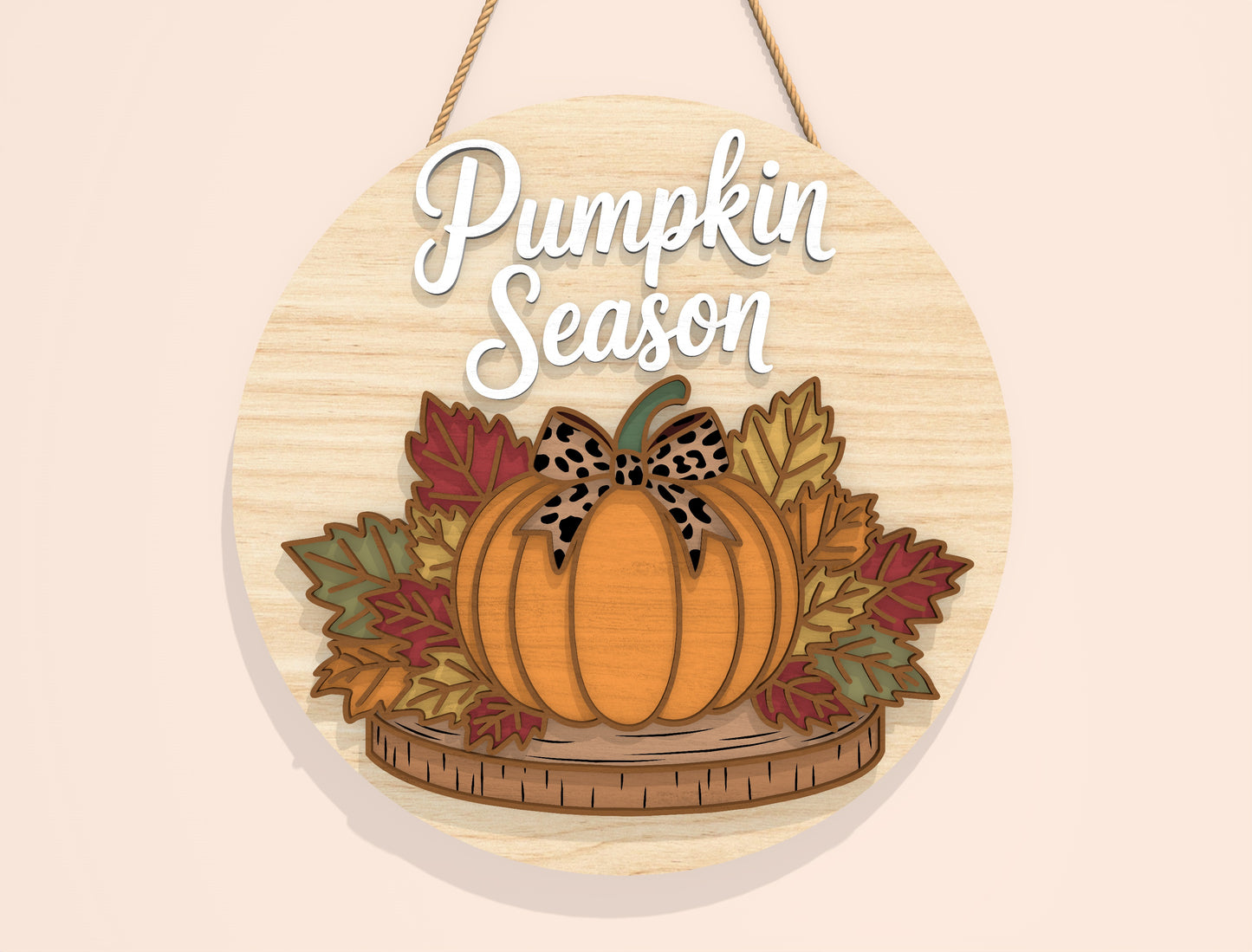 Fall Pumpkin Door Hanger SVG Bundle for Glowforge xTool LightBurn 6 Designs