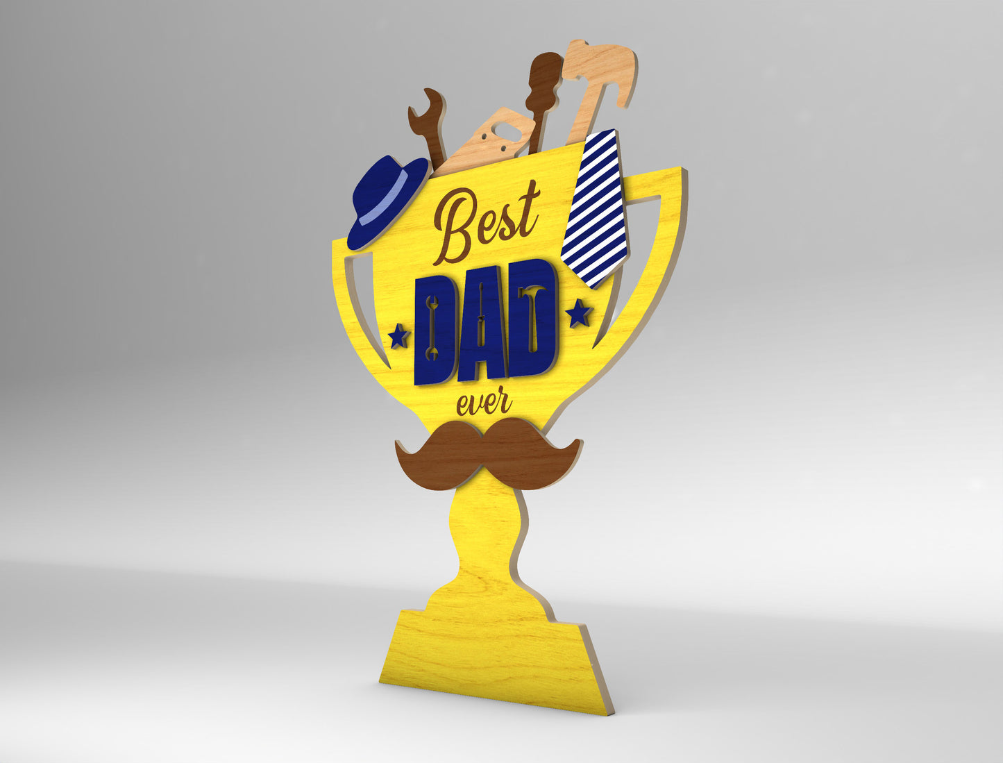 Best Dad Ever Trophy Award Sign SVG Laser Cut File for xTool and LightBurn