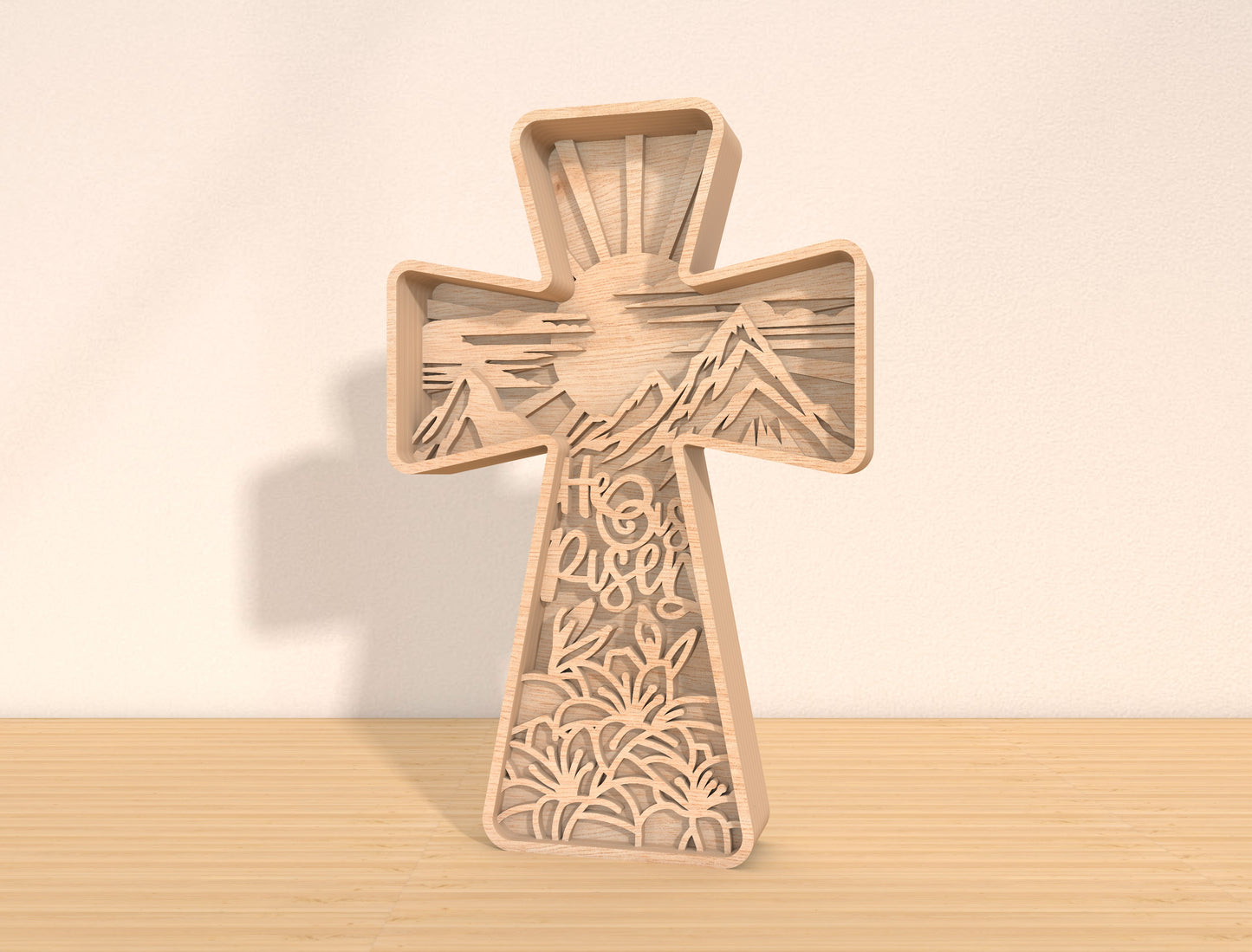 Multilayer Cross SVG 8 Layer Jesus Resurrection Easter for LightBurn and xTool