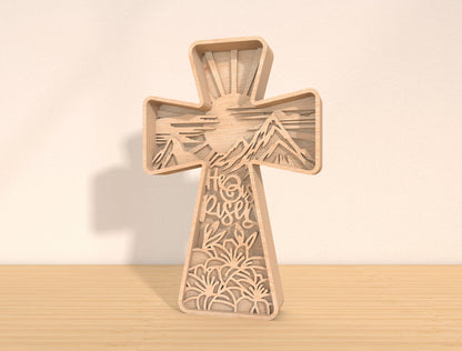 Multilayer Cross SVG 8 Layer Jesus Resurrection Easter for LightBurn and xTool