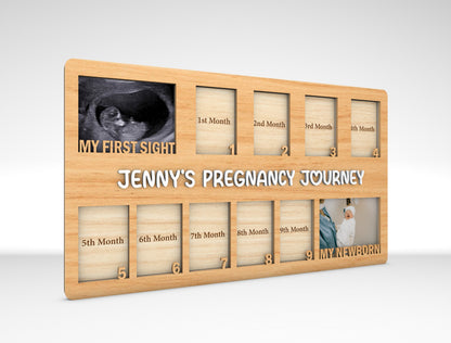 Personalized Pregnancy Journey Photo Frame SVG Laser Cut File for xTool and LightBurn