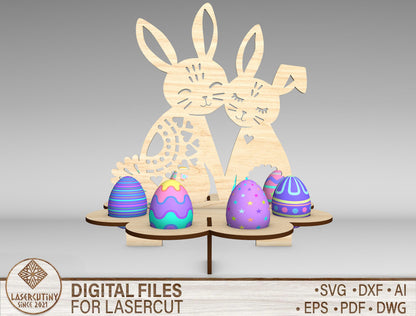 Cute Easter Bunny Egg Holder SVG Bundle 5 Designs for Glowforge and xTool