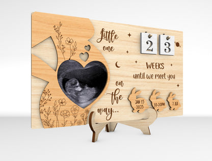 Pregnancy Countdown Ultrasound Sign SVG Laser Cut File for Glowforge and xTool