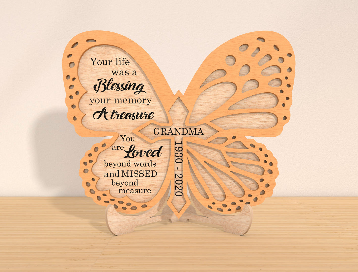 Butterfly Memorial SVG Laser Cut File for xTool and Glowforge
