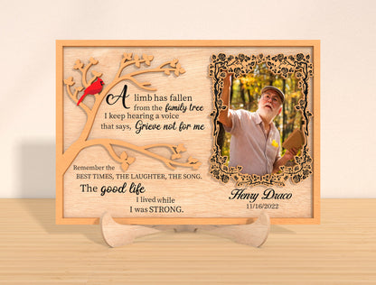 Cardinal Tree Photo Memorial SVG Laser Cut File for Glowforge