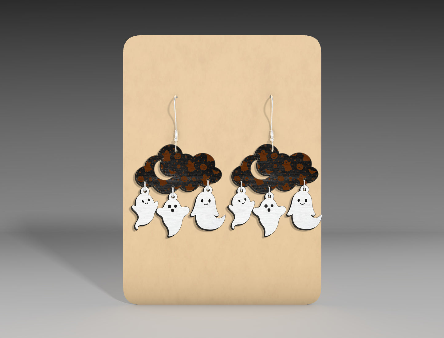 Halloween Ghost Flower Earrings SVG Bundle 3 Designs for xTool LightBurn