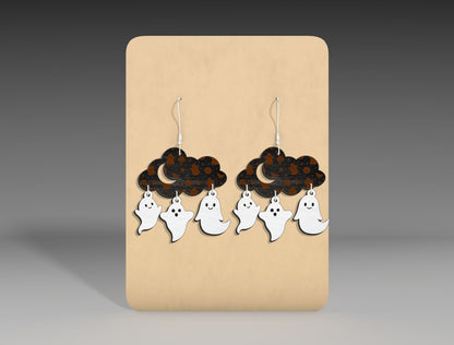Halloween Ghost Flower Earrings SVG Bundle 3 Designs for xTool LightBurn