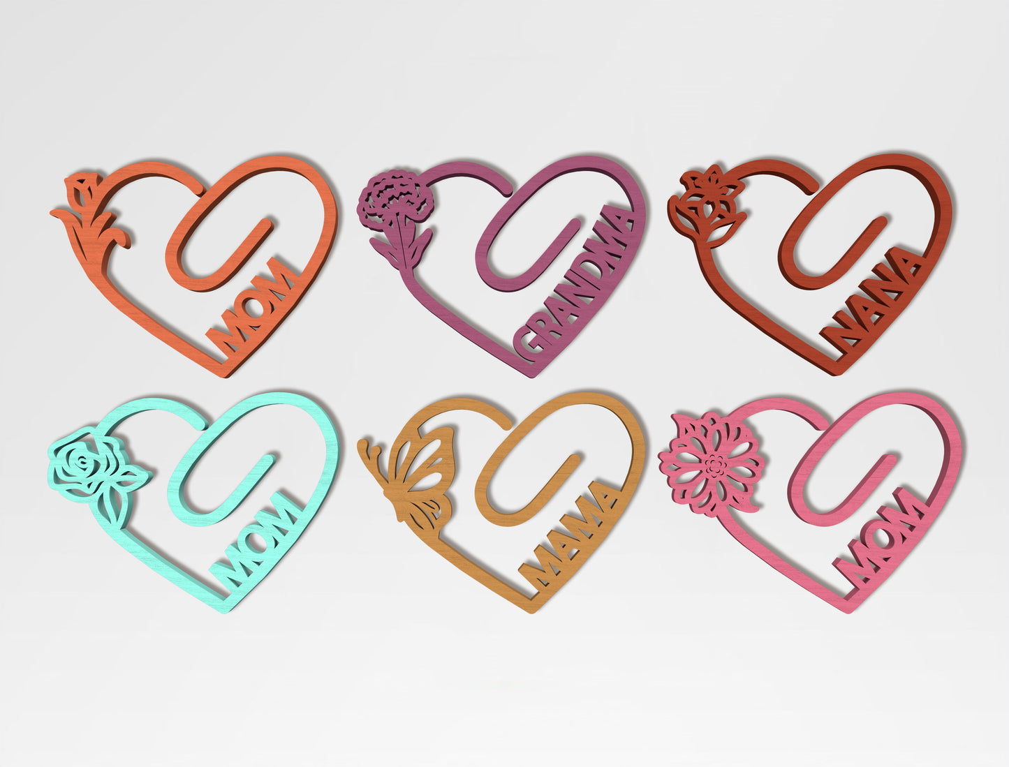 Floral Heart Bookmark SVG Bundle for LightBurn and xTool
