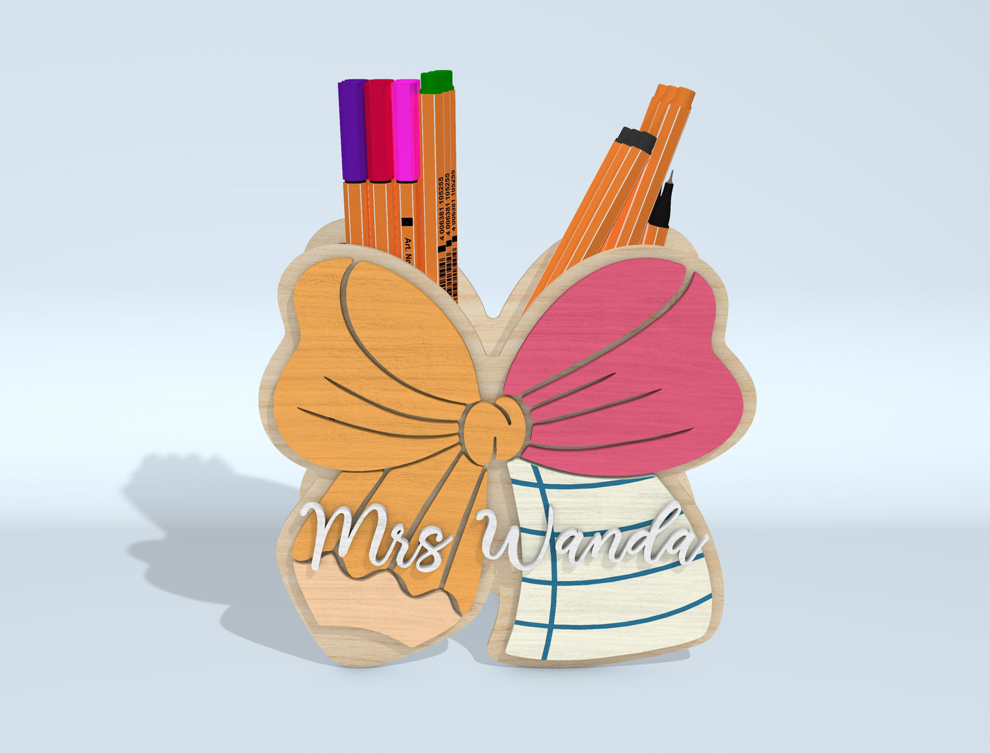 Personalized Butterfly Pen Holder SVG Bundle for Glowforge and xTool