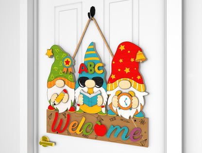 Gnome Classroom Door Hanger SVG Laser Cut File for Glowforge