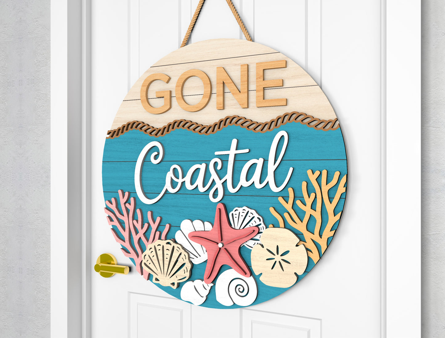 Gone Coastal Door Hanger SVG for Glowforge