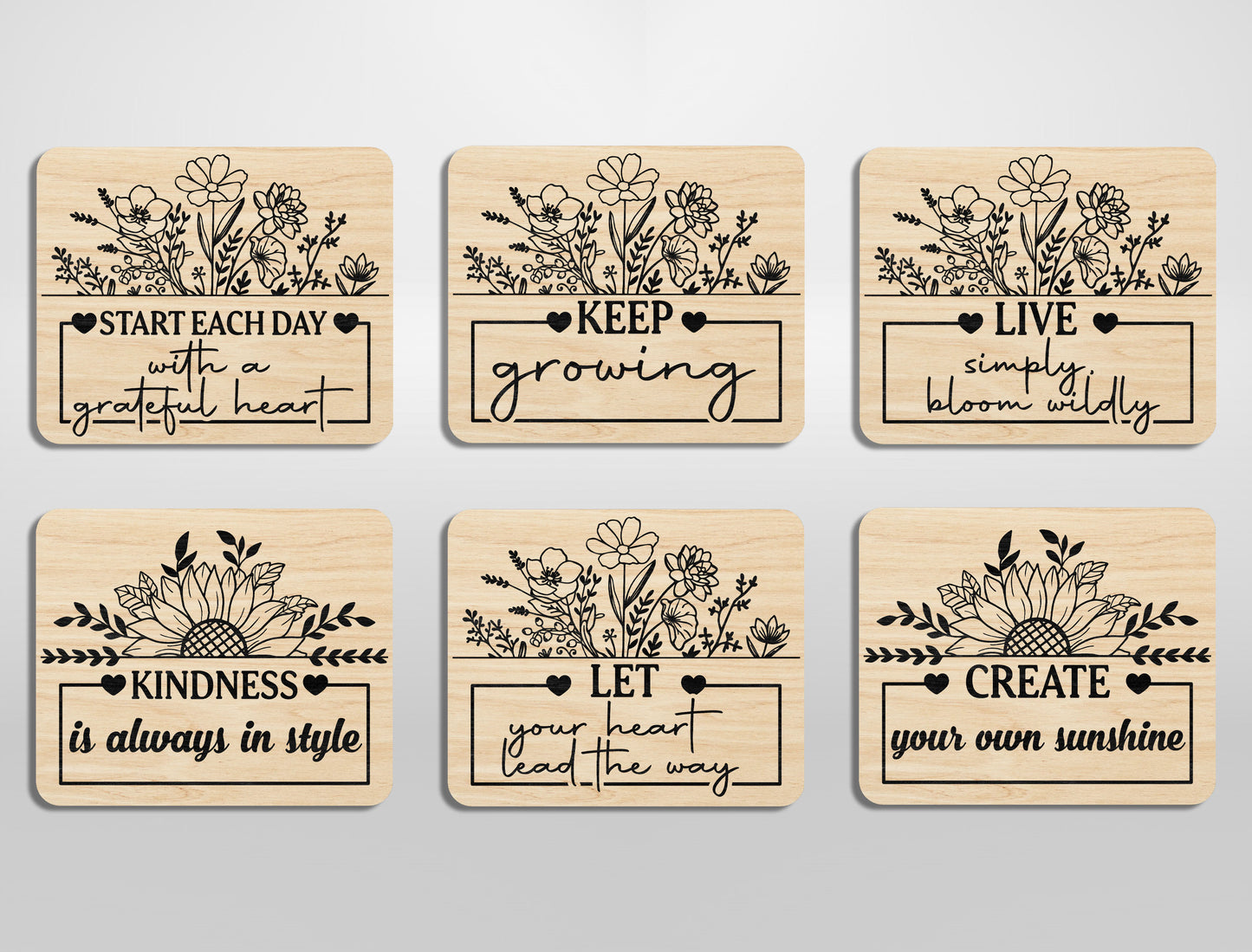 Motivational Fridge Magnet SVG Bundle for xTool and Glowforge