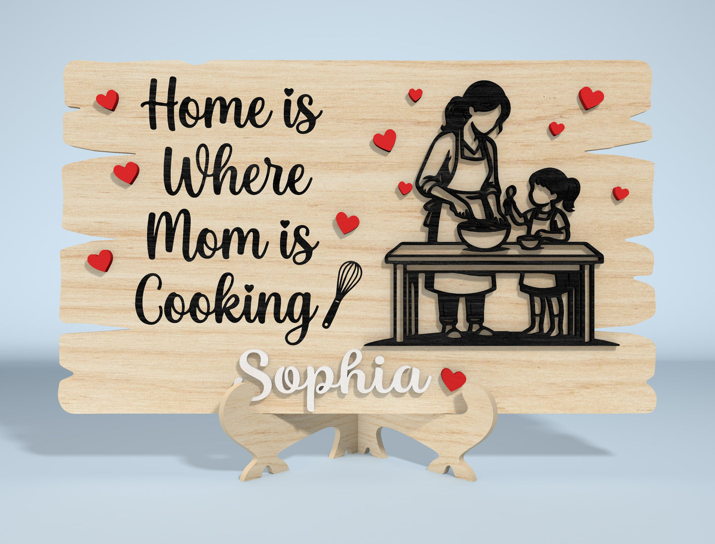 Mother's Day Wooden Sign SVG Bundle Laser Cut File for Glowforge and xTool