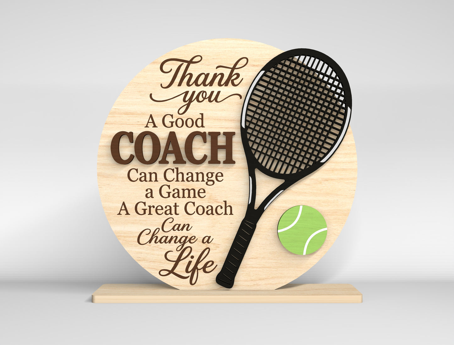 Thank You Coach Sign SVG Bundle for Glowforge and LightBurn
