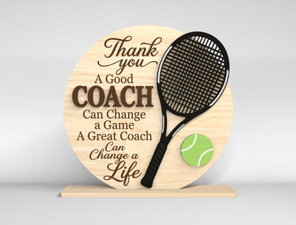 Thank You Coach Sign SVG Bundle for Glowforge and LightBurn