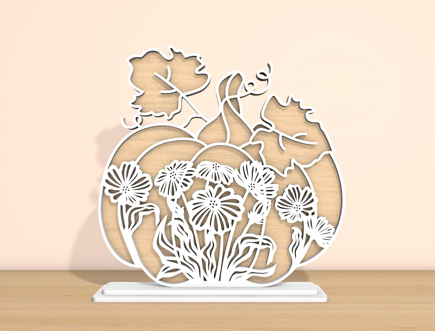 Floral Stacked Pumpkins SVG Bundle for Glowforge xTool LightBurn 6 Designs